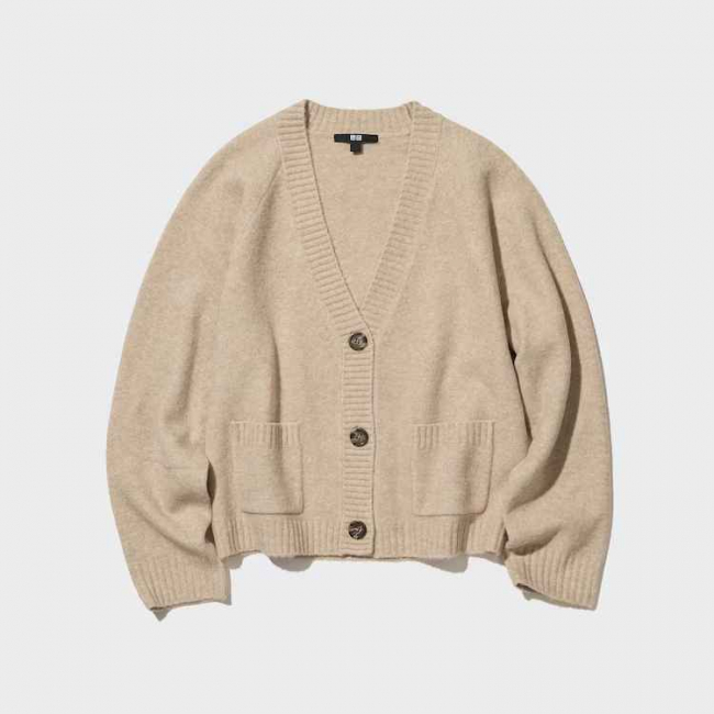 Кардиган UNIQLO с длинным рукавом из пряжи суфле