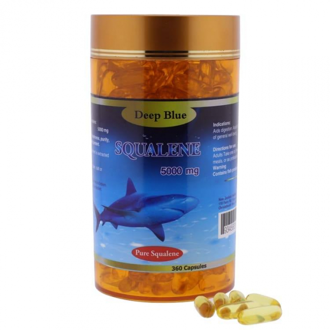 Сквален 5000 мг. Deep Blue Squalene, 360 капсул
