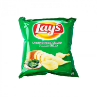 Настоящие картофельные чипсы Lay's, хрустящие плоские листы Ароматизатор водорослей Нори 25 г.