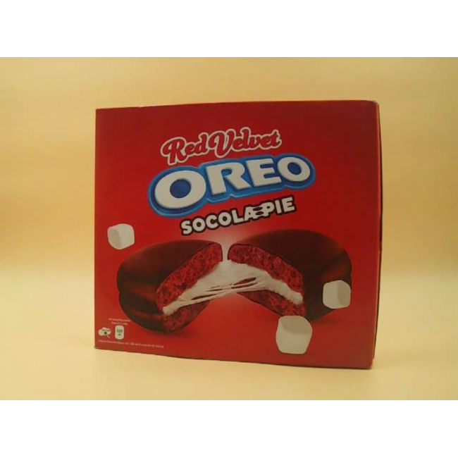 Печенье Oreo со вкусом «Красный бархат», коробка из 12 упаковок.