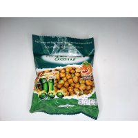 Хрустящий запеченный горошек марки Green Nut со вкусом базилика и креветок.