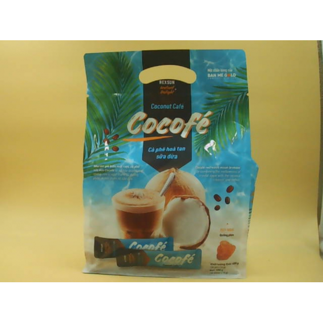 Растворимый кофе Cocofe на кокосовом молоке, упаковка из 30 пакетиков по 16 г.