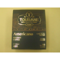 Растворимый кофе Americano от Tourane Roastery, упаковка 40 г, содержит 20 маленьких пакетиков (по 2 г каждый).