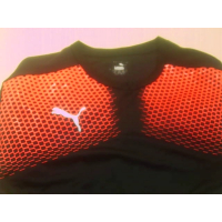 Спортивная футболка Puma evo Training черно-красного цвета с белым логотипом, размер L.