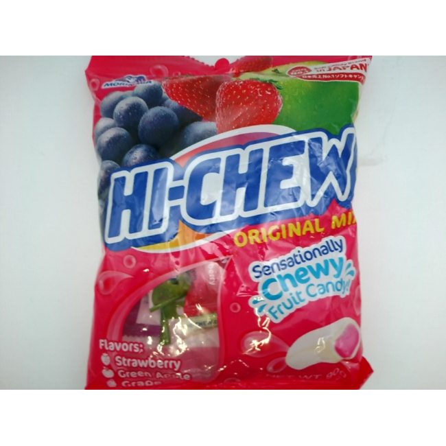 Жевательные конфеты со вкусом винограда и клубники, бренд HI-CHEW