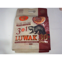 Растворимый кофе Luwak C7 3-в-1 с характерным изображением циветты (лувака). Упаковка содержит 30 отдельных стиков общим весом 510 грамм (17 грамм на один стик).