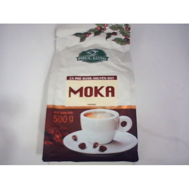 Упаковка кофейных зерен Phuc Long Moka весом 500 г.