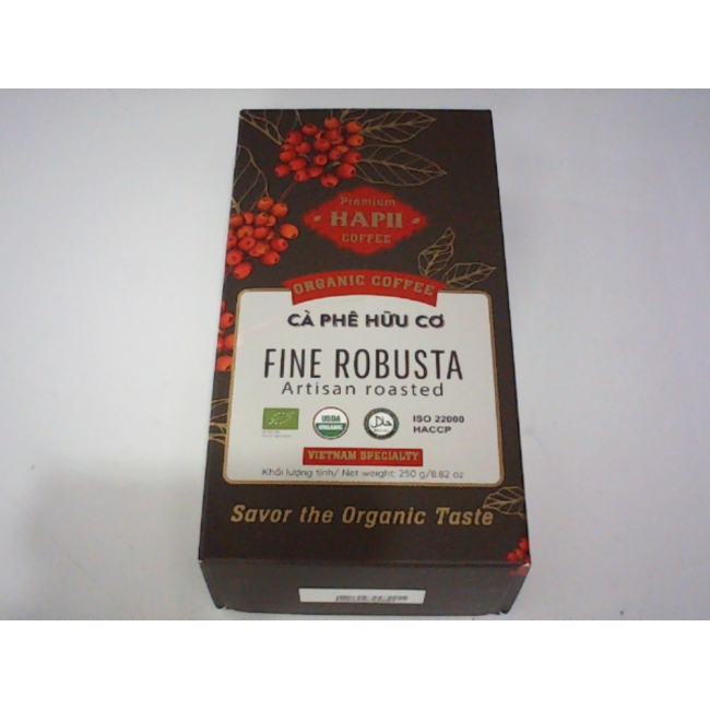 Молотый органический кофе Hapii Coffee Fine Robusta, 250 г.