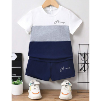 SHEIN Kids SPRTY Комплект из футболки и шорт для мальчиков