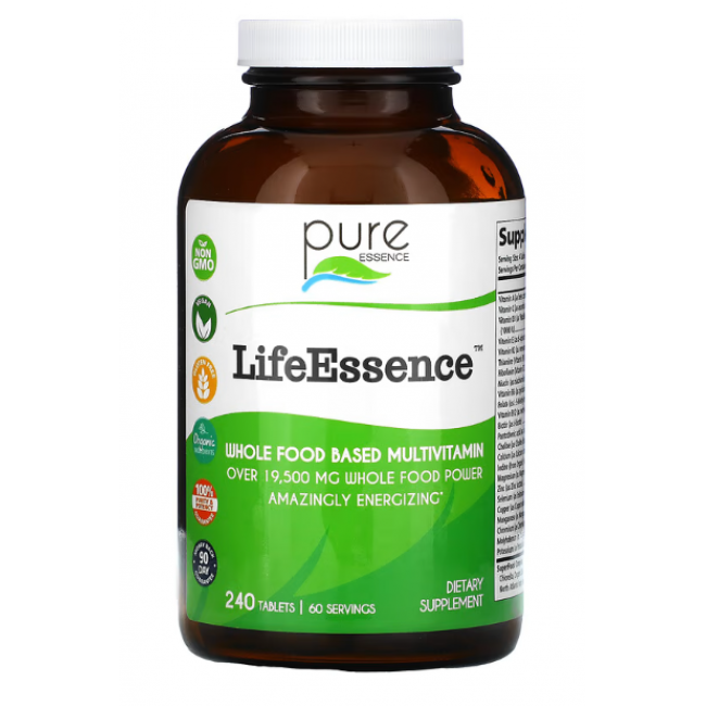 Pure Essence, LifeEssence, Whole Food Based Multivitamin, 240 Tablets