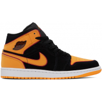 Кроссовки NIKE JORDAN Black & Orange Air Jordan 1 Mid SE Sneakers