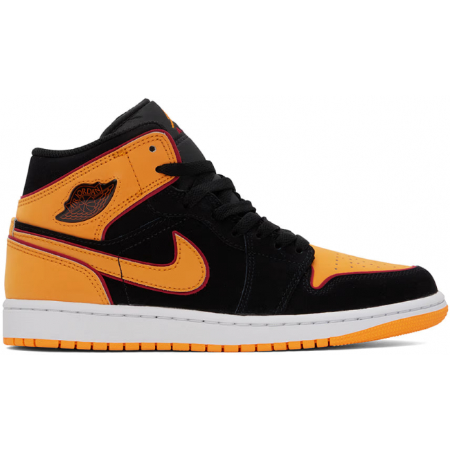 Кроссовки NIKE JORDAN Black & Orange Air Jordan 1 Mid SE Sneakers
